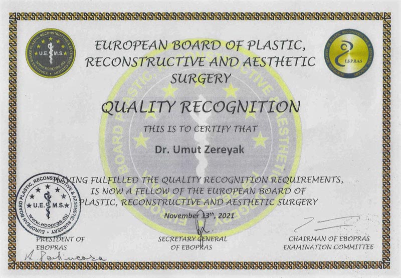 EBOPRAS Quality Recognition sertifikası